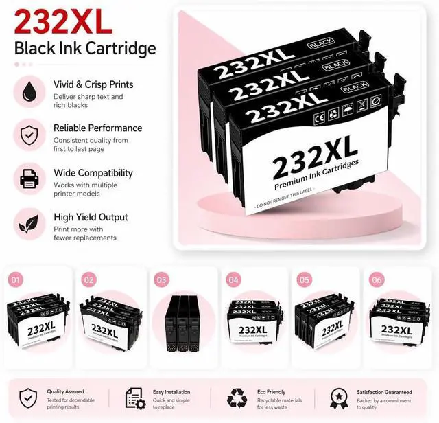 Alt view image 2 of 5 - 232XL Remanufactured Ink Cartridges 3-Pack High Yield