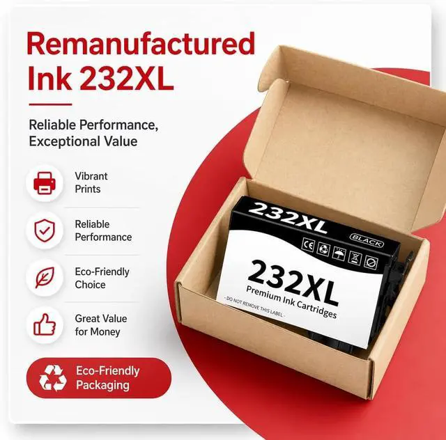 Alt view image 5 of 5 - 232XL Remanufactured Ink Cartridges 3-Pack High Yield