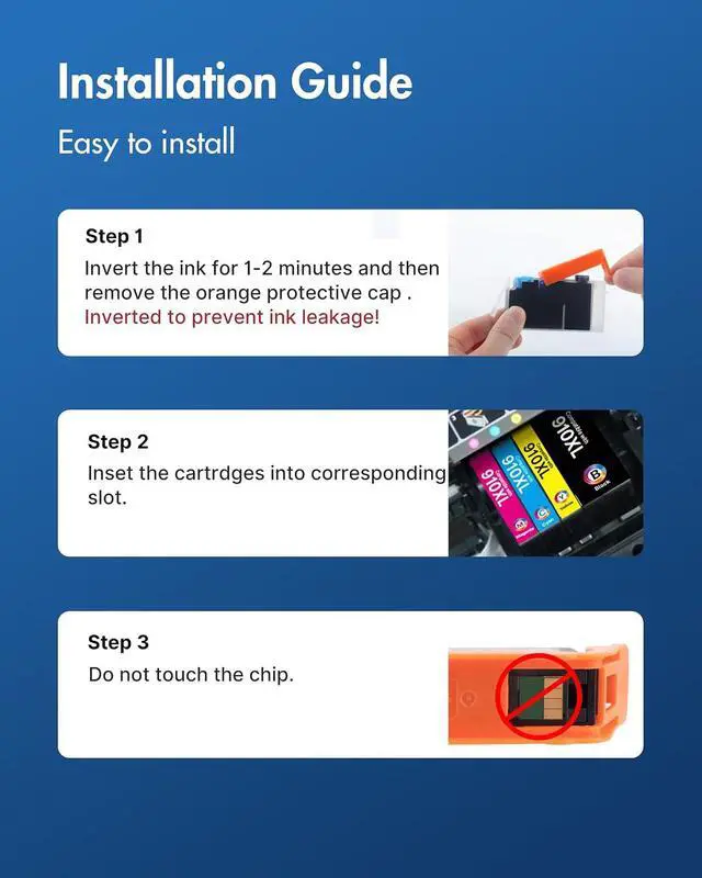 Alt view image 5 of 5 - 910XL Ink Cartridges Compatible for HP 910XL Ink cartridges Combo Pack