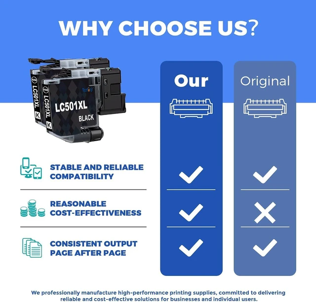 Alt view image 5 of 7 - LC501XL LC501BK Black Ink Cartridges for 501 501XL Ink