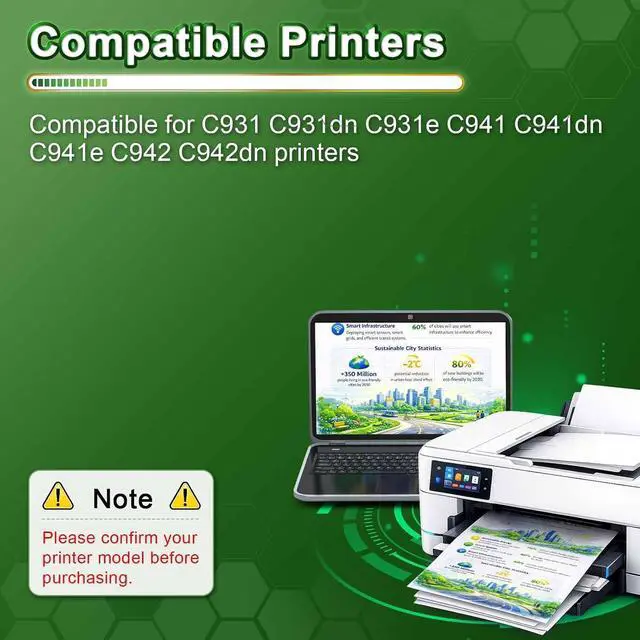 Alt view image 2 of 7 - C931 Toner Cartridge Compatible for OKI C931 Printers Magenta