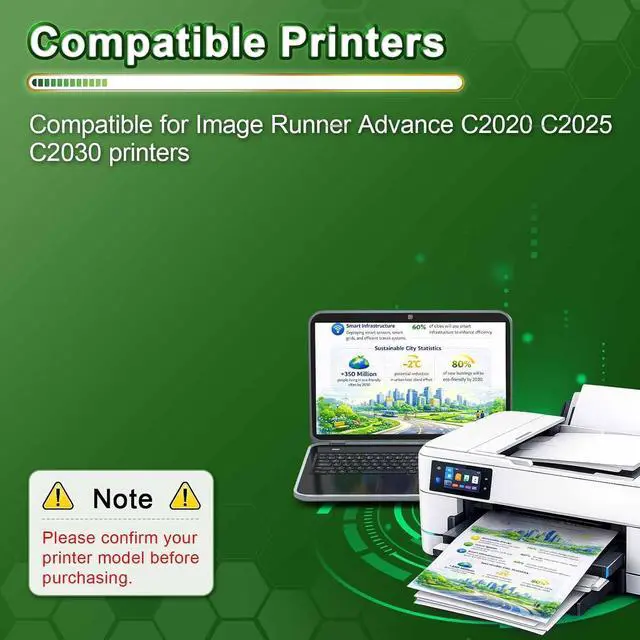 Alt view image 2 of 7 - GPR-36 Toner Cartridge Compatible for Canon C2020 Printers Black