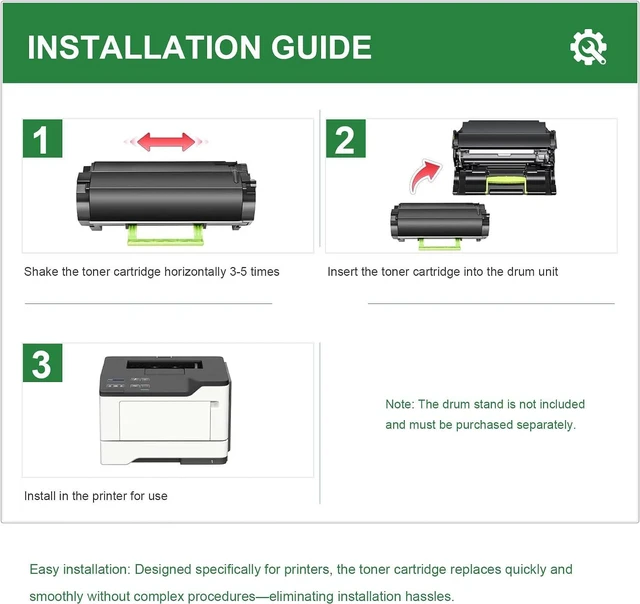 Alt view image 6 of 7 - MS321 56F1000 Compatible Toner Cartridge Replacement for Lexmark 56F1000 Toner Cartridge MS321 MS421 MS521 MS621 MX321 MX421 MX521 MX622 Printer (Black,1-Pack)