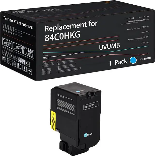 Main image of Compatible with Lexmark 84C0HKG Toner Cartridges Work for Lexmark 84C0HCG 84C0HMG 84C0HYG CX725de CX725dhe Printers (1 Pack Cyan)