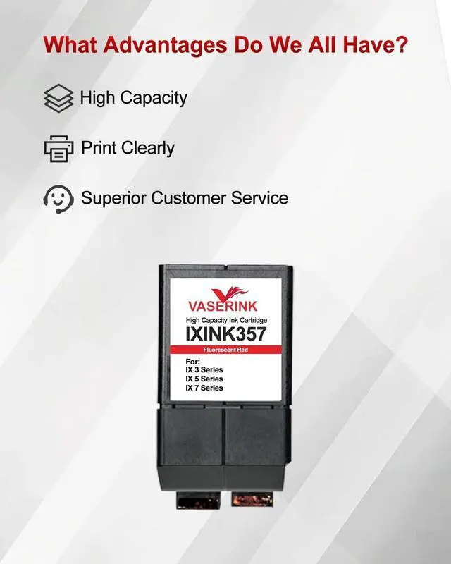 Alt view image 4 of 7 - IXINK357 Ink Cartridge Replacement for Quadient Neopost iX-3, iX-5, iX-7, iX-7PRO Mailing Systems, Fluorescent Red, USPS-Approved, Up to 17,000 Prints (1PK)