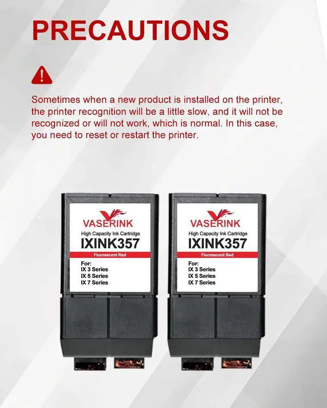 Alt view image 5 of 7 - IXINK357 Ink Cartridge Replacement for Quadient Neopost iX-3, iX-5, iX-7, iX-7PRO Mailing Systems, Fluorescent Red, USPS-Approved, Up to 17,000 Prints (1PK)
