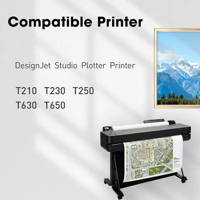 Alt view image 3 of 6 - 712XL 712 Ink Cartridges High Yield Combo Pack Compatible with HP DesignJet T210 T230 T250 T630 T650 Studio Plotter Printer (4-Pack, Black Cyan Magenta Yellow, 80mL Black + 29mL Color)