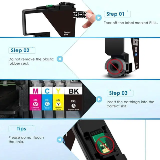 Alt view image 6 of 7 - LC103XL LC103 Ink Cartridges Set (4-Pack) High Yield Replacement for Brother LC103XL LC103 Ink Work for DCP-J152W MFC-J285DW MFC-J4410DW MFC-J450DW MFC-J4510DW Printer (1Black 1Cyan 1Magenta 1Yellow)