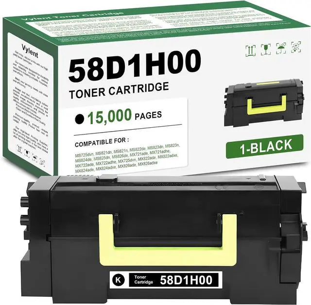 Main image of Vylent 58D1H00 Black Toner Cartridge High Yield for MS725 MS821 1-Pack
