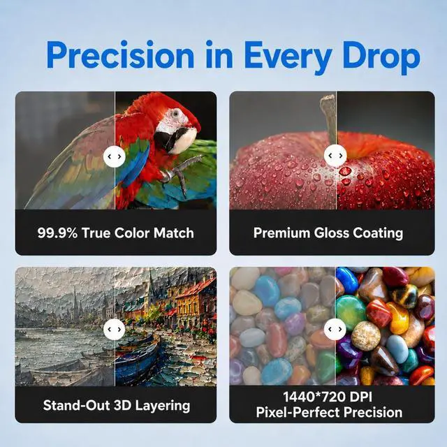 Alt view image 4 of 7 - 250ML Hard UV Ink 6-Pack Rigid Type Ultraviolet UV Ink for Hard Surface Materials with XP600 TX800 i3200 DX5 DX6 DX7 i1600 L805 1390 DX10 Printhead and Printers (BK C M Y W+V)