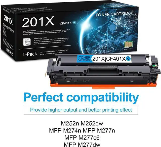 Alt view image 2 of 7 - 1 Pack 201A Cyan Toner Cartridge (with Chip)