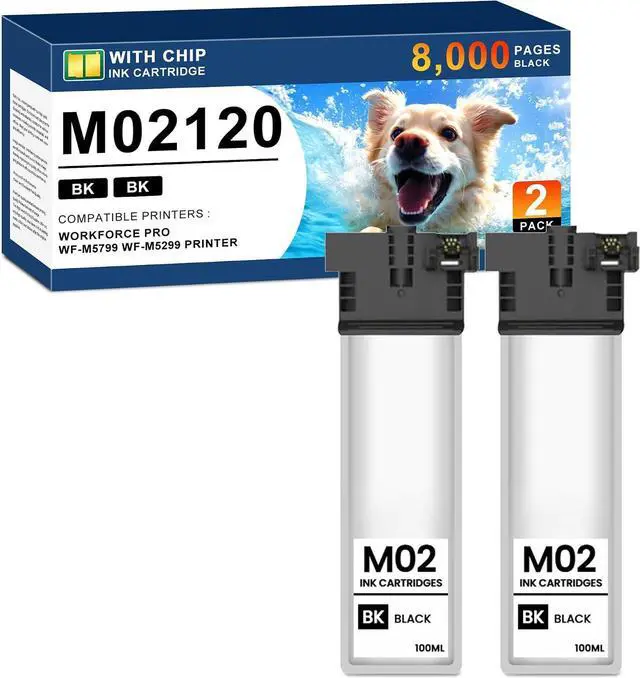 Main image of M02 Ink Cartridge Remanufactured for M02120 Black Ink 2-Pack