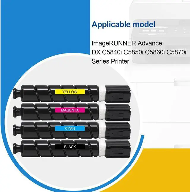 Alt view image 2 of 7 - High Yield GPR-61 GPR61 GPR 61 Toner Cartridge Compatible for ImageRUNNER Advance DX C5840i C5850i C5860i C5870i Series Printer 60,500-72,000 Pages Black Cyan Magenta Yellow