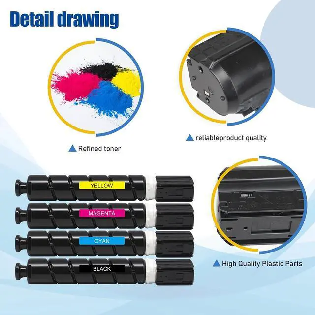 Alt view image 5 of 7 - High Yield GPR-61 GPR61 GPR 61 Toner Cartridge Compatible for ImageRUNNER Advance DX C5840i C5850i C5860i C5870i Series Printer 60,500-72,000 Pages Black Cyan Magenta Yellow