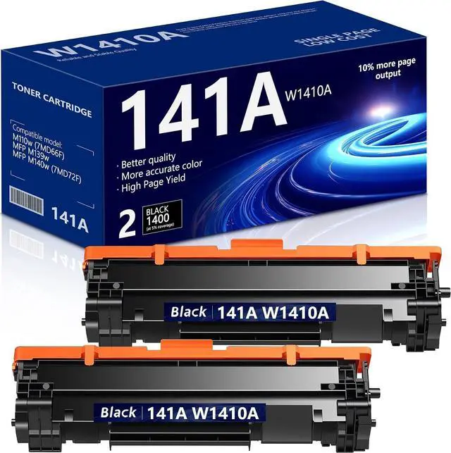 Main image of 141A Toner Cartridge 1,400 Pages Compatible 141A Toner Replacement for HP 141A W1410A 141X W1410X Black Toner Cartridge to Use with Laser Pro M110w MFP M140w M139(2Pack ,Black)