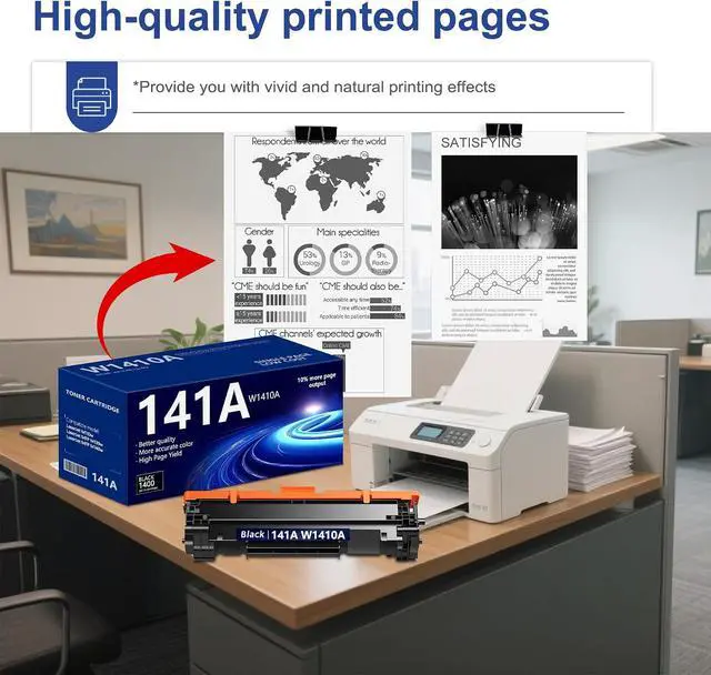 Alt view image 6 of 7 - 141A Toner Cartridge 1,400 Pages Compatible 141A Toner Replacement for HP 141A W1410A 141X W1410X Black Toner Cartridge to Use with Laser Pro M110w MFP M140w M139(2Pack ,Black)
