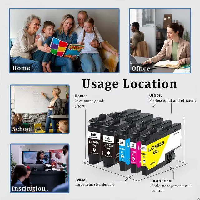 Alt view image 6 of 7 - LC3035XXL LC3035 BK/C/M/Y Ink Cartridges Super High Yield (5-Pack) - Replacement for Brother LC3033 LC3035 Ink Cartridges Work with MFC-J995DW MFC-J815DW MFC-J805DW MFC-J995DW XL MFC-J805DW XL Printer