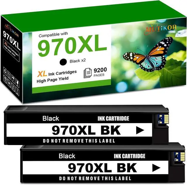 Main image of 970XL Black Ink Cartridge Replacement for HP 970 971 970 XL 971XL for Officejet Pro X576dw X451dn X451dw X476dw X476dn X551dw Printers, 2 Pack for Printer Ink 970XL