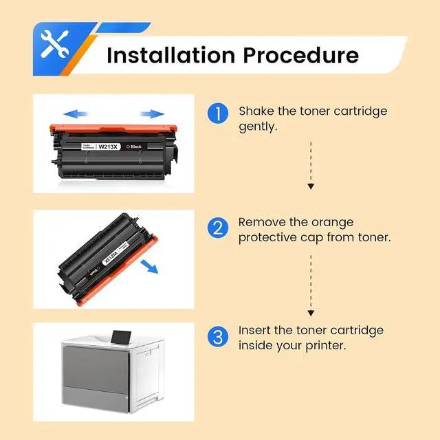 Alt view image 4 of 6 - 213x Black Toner Cartridge W2130X Compatible Replacement for HP 213X Toner Cartridge Work for HP LaserJet Enterprise 5700, 5800, 6700, 6701, 6800, 6801 (1 Pack 213x Toner Black)
