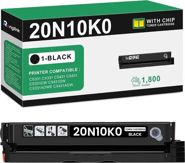Main image of 20N10K0 Black Toner Cartridge for CS331 CX331 CS431 CX431 Printer, 1-Pack