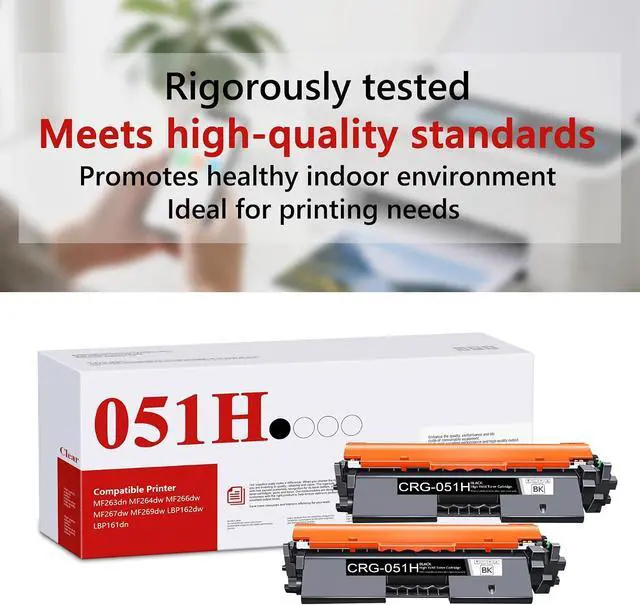 Alt view image 7 of 7 - 051H High-Yield Black Toner Cartridge Replacement for Canon 051H Toner Cartridges for imageCLASS MF264dw, MF267dw, MF269dw, LBP162dw Printer(2-Pack)