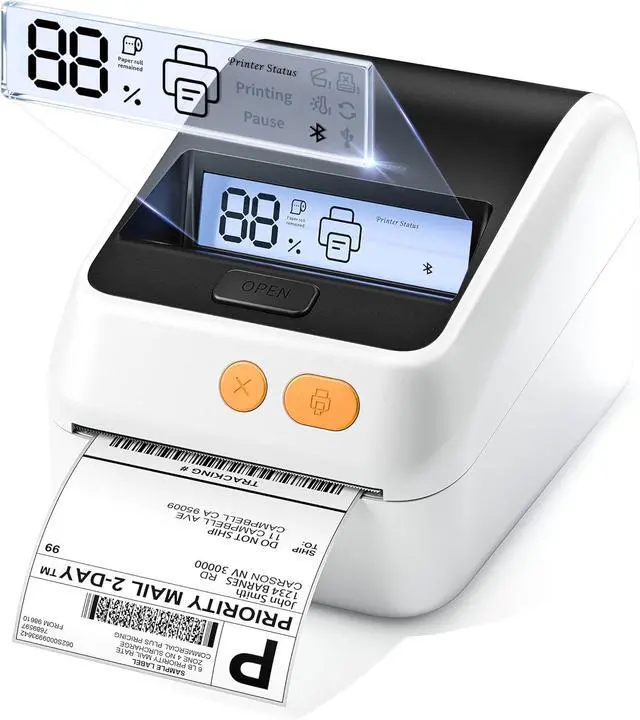 Main image of Phomemo D421R Bluetooth Thermal Label Printer with Screen for Paper Level Display - RFID Auto Size Detection 4x6 Thermal Printer with Segmented Code Screen with 250 Labels