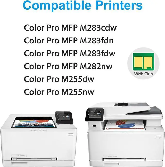 Alt view image 2 of 7 - 206A Toner Cartridges 4 Pack M255dw M283fdw M283cdw Toner