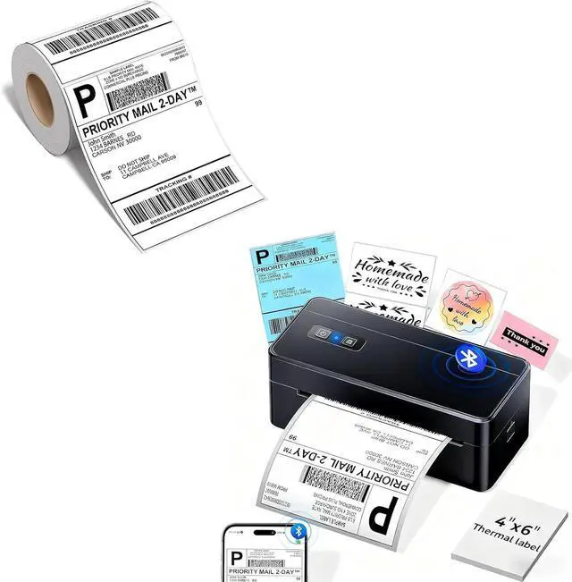 Main image of ASprink 2410BT Bluetooth Shipping Label Printer 4x6&100Pcs 4x6 Roll Labels,2026 Upgraded Thermal Label Printer