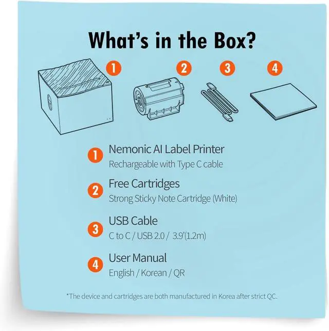 Alt view image 6 of 7 - Nemonic AI Sticky Note Label Printer