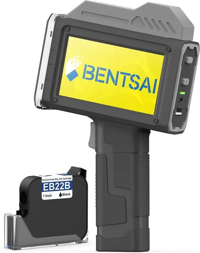 Main image of BENTSAI Handheld Inkjet Printer BT-HH62 Series Newly Upgraded with 16H Long Endurance Use for Batch Number Date Code Logo Serial Number QR Code on Plastic Cardboard Wood Metal (1.0 Inch Handheld)