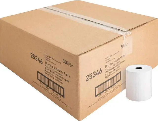 Main image of Business Source Thermal Receipt Paper Rolls - Premium Quality 3 1/8" x 230 ft Thermal Paper with 7/16" Core - Crystal Clear Print Technology