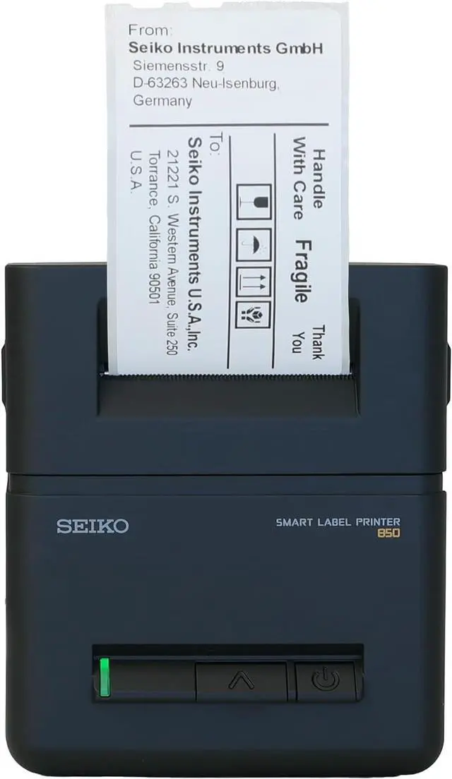 Main image of SEIKO SLP850-SK0C11-23 Smart Label Printer, 2-Inch Direct Thermal Desktop Label Printer, 300 DPI, USB/Serial Connectivity, 120 mm/s, Supports Die-Cut and Linerless Labels
