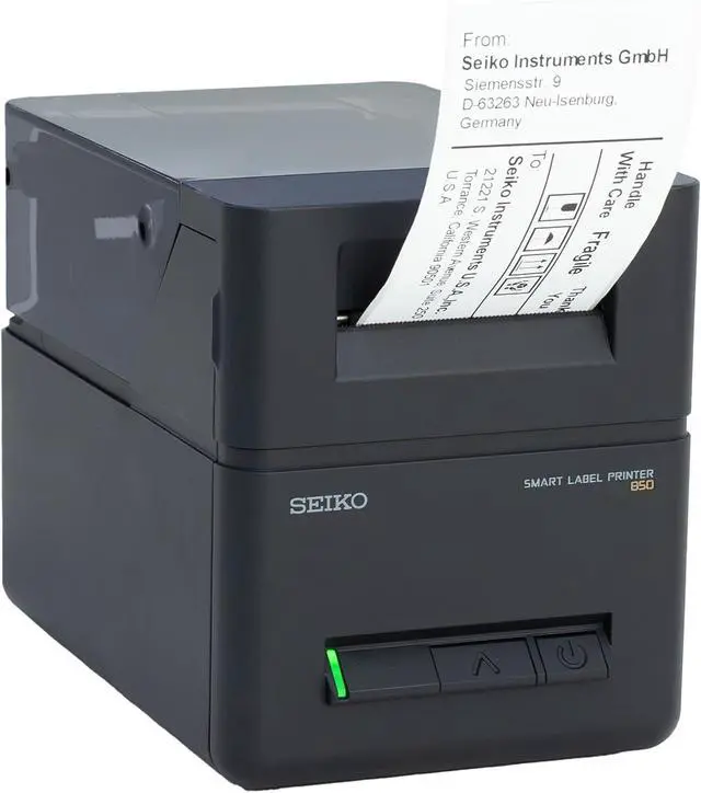 Alt view image 3 of 3 - SEIKO SLP850-SK0C11-23 Smart Label Printer, 2-Inch Direct Thermal Desktop Label Printer, 300 DPI, USB/Serial Connectivity, 120 mm/s, Supports Die-Cut and Linerless Labels