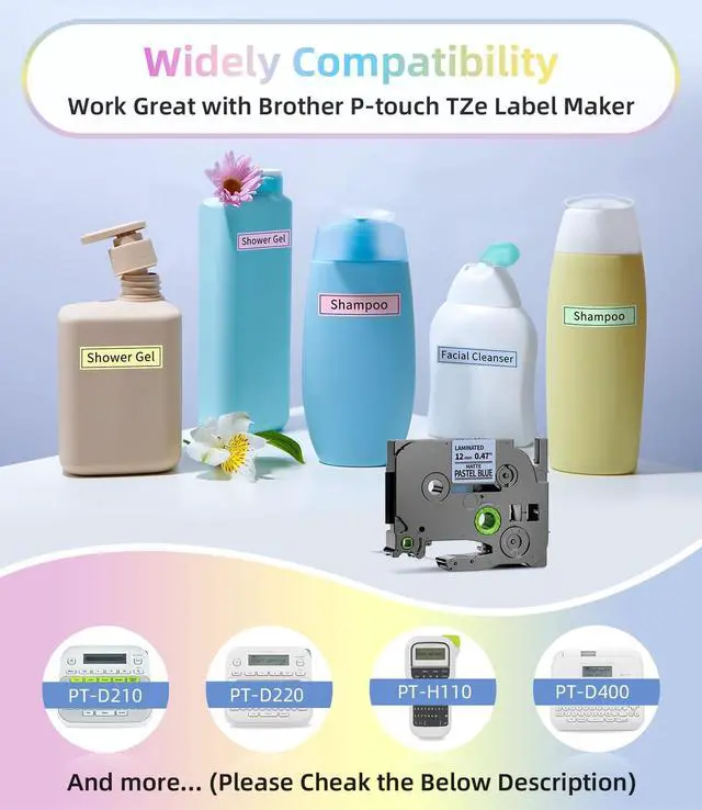 Alt view image 2 of 7 - 11-Pack, Including 5X TZe-FA231 Fabric Iron-On Label Tape + 6X Colored TZe Tz Tape 12mm 0.47 Laminated Colorful Replace for Brother Label Maker Tape Compatible with Brother P-Touch Label Maker