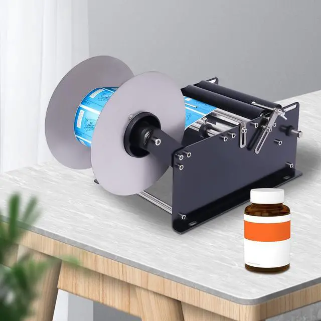 Alt view image 3 of 7 - Self-Adhesive Labeling Machine, Semi-Automatic Round Bottle Labeling Machine Labeler Inductor Device MT-30 for Food Catering