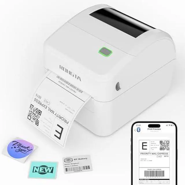 Alt view image 2 of 5 - Rongta RP415 Thermal Label Printer with 2" x 2" Thermal Labels