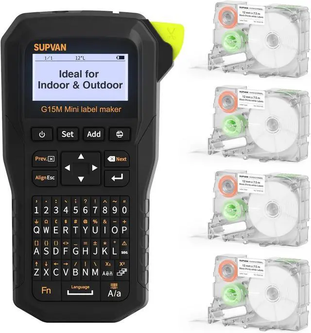 Main image of SUPVAN G15M Mini Portable Label Maker Machine with 4 Continuous Tapes