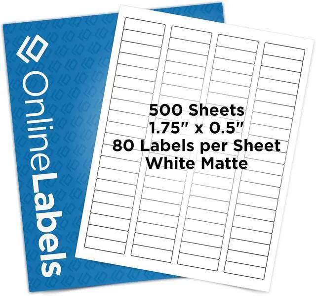 Main image of OnlineLabels 1.75" x 0.5" Return Address Labels - White Matte - 500 Sheets