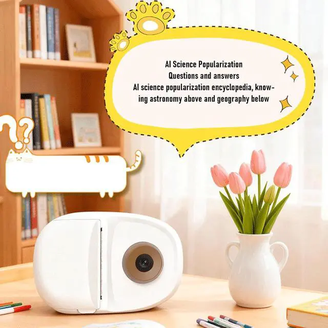 Alt view image 2 of 7 - Naroote AI Voice Sticker Printer 2.8 Inch Touchscreen Inkless Thermal Label Printer with AI Photo Recognition Puzzle Game Voice Chat for Study Notes & Organization, Creative Gift