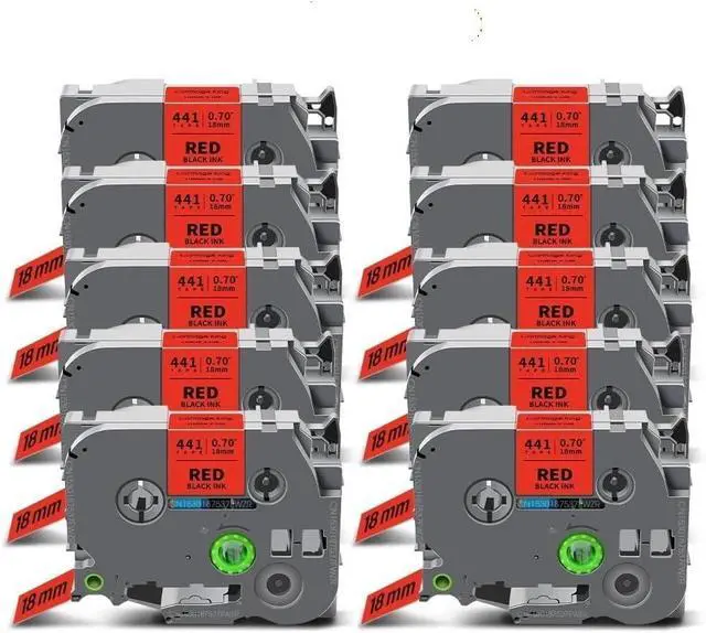 Main image of 5~20PK 18mm TZe241 Compatible for 18mm TZe Tape TZe-241 TZe141 TZe441 TZe541 TZe641 TZe741 for Brother PT Label Maker(10PK Black on Red)
