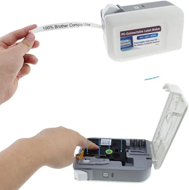 Alt view image 4 of 5 - Label Printer Ribbons Black On White Compatible with Tze-231 Tze231 Tz231 Label Maker 5 Pcs