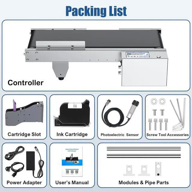 Alt view image 6 of 6 - JS350 Automatic Inkjet Coding Machine with Mini Conveyor Belt