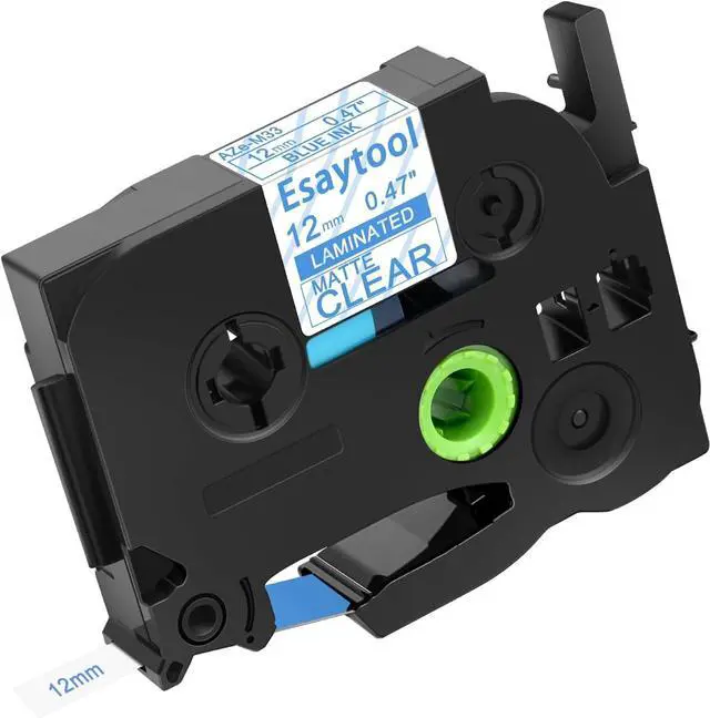 Main image of 20 X Compatible with P-Touch TZe-M33 AZE-M33 TZ-M33 Blue on Matt Clear 12mm 0.47'' Laminated Label Tape Replacement for Ptouch PT-H100 PT-D200 PT-P700 PT-1000 PT-2030 Label Maker