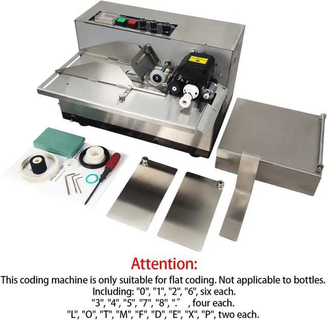 Alt view image 2 of 7 - MY-380F Solid-Ink Coding Machine, 110V Auto Ink Wheel Continuous Coding Machine, Stainless Steel Quick Drying Ink Printer for Flat Printing