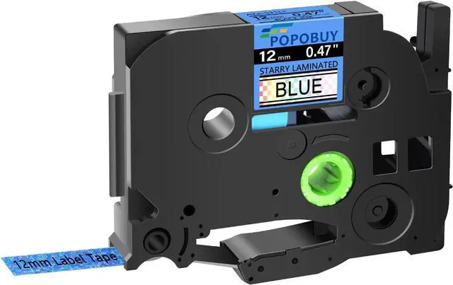 Main image of 20 PK AZe 12mm 0.47 inch Laminated Starry Glitter Rainbow Tape Compatible for Ptouch TZ-531L1 TZe-531L1 AZe-531L1 Label Tape for PT-D210 D220 D400 D600 H110 Label Maker, Black on Starry Blue