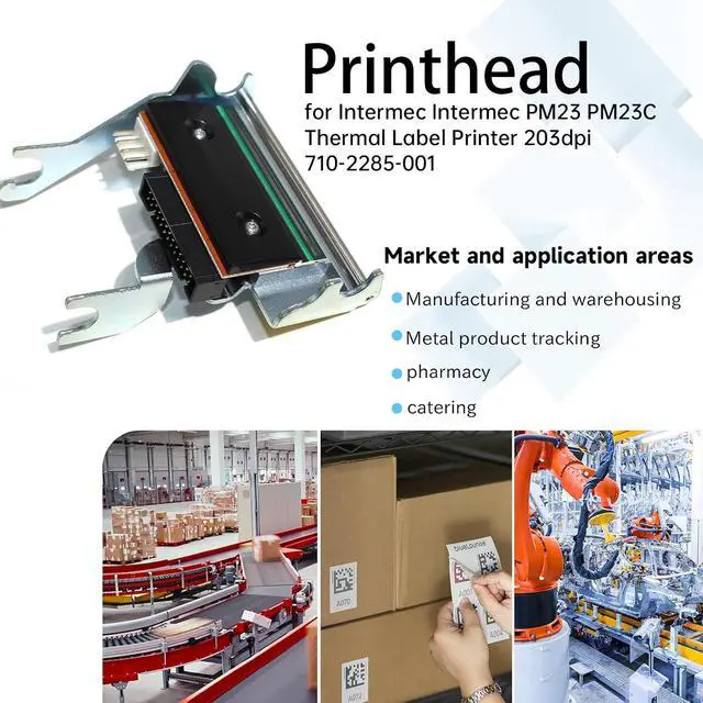 Alt view image 2 of 7 - GETPARTS 203dpi Assy PRINTHEAD for Intermec PM23/PM23c Printhead Thermal Label Printer,with Bracket 56mm, Part 710-2285-001
