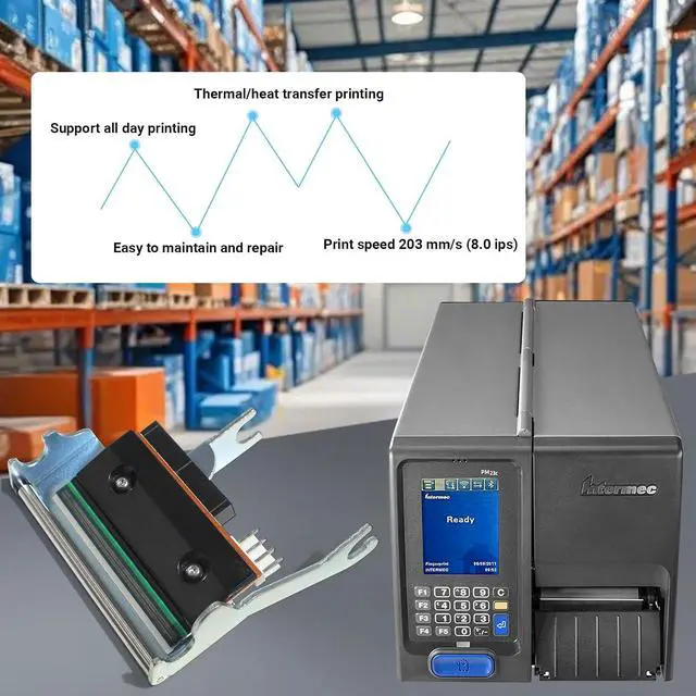 Alt view image 3 of 7 - GETPARTS 203dpi Assy PRINTHEAD for Intermec PM23/PM23c Printhead Thermal Label Printer,with Bracket 56mm, Part 710-2285-001
