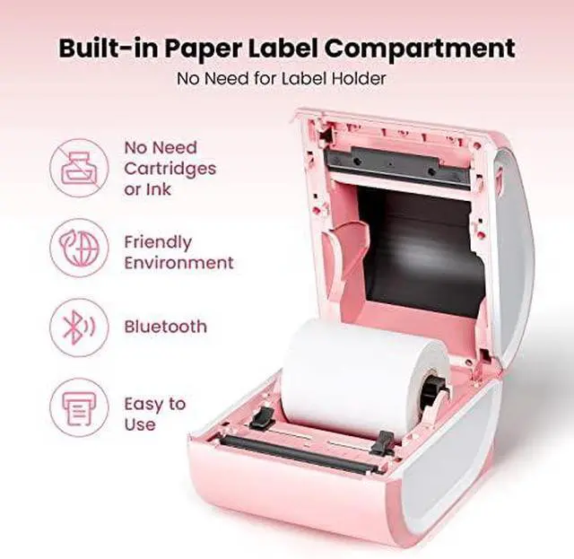 Alt view image 3 of 6 - D520 Shipping Label Printer 4x6 - Thermal Label Printer for Small Business&2500Pcs 4x6 Thermal Labels,Compatible with JADENS, ASprink, Phomemo, Rollo, Zebra and Other Thermal Printers