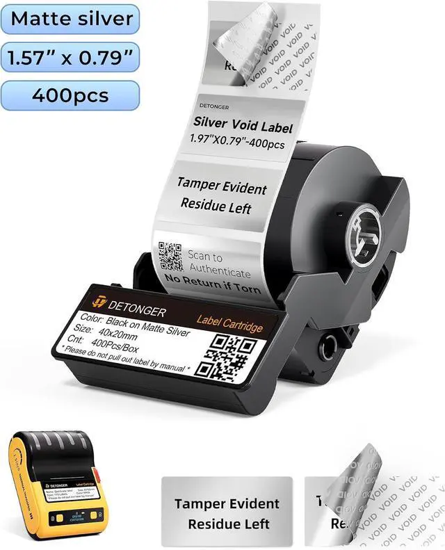 Alt view image 2 of 3 - DT5150P Printer+2 Cartridges Bundle (1.6"×2.4" White+1.6"×0.8" Void Labels)