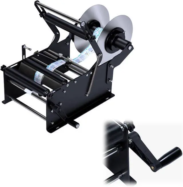 Alt view image 7 of 7 - Manual Bottle Labeling Machine with Handle Label Applicator Machine 15-30pcs/min Sticker Label Applicate Machines Adjustable Round Bottle Labeler for Bottles Diameter 0.6-4.72 in
